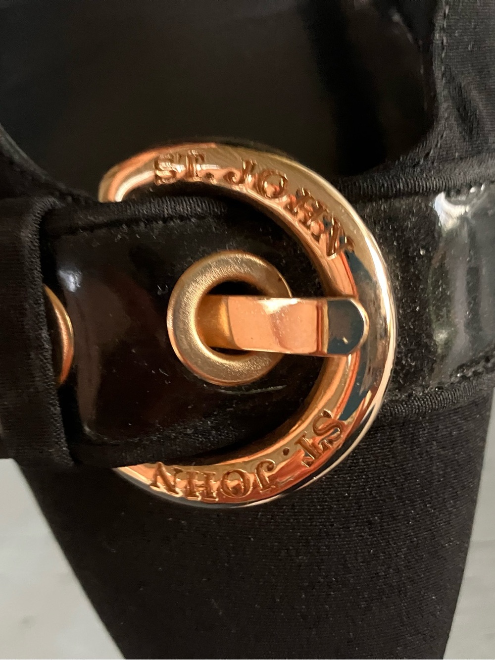 St. John Black Pumps with Gold Buckle Accent (Slim Size 9) - Picture 7 of 14